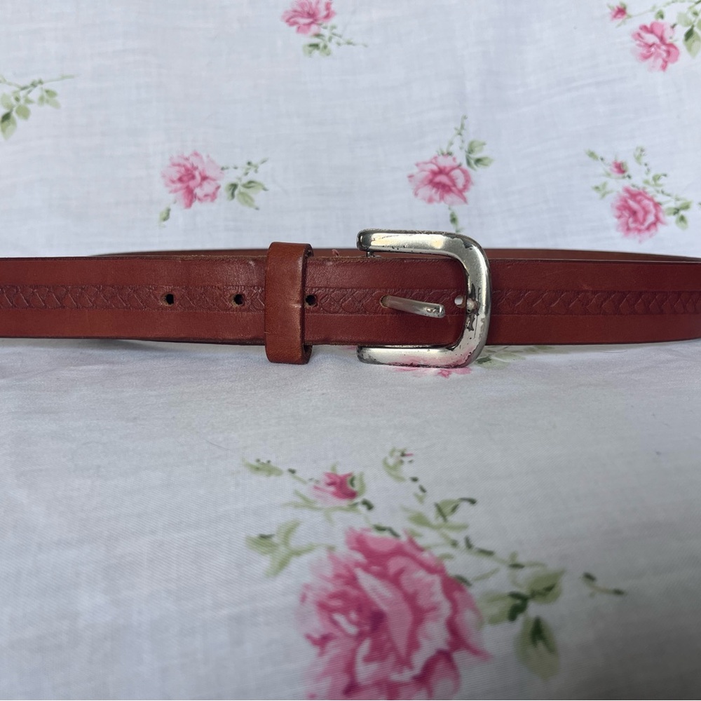 Vintage Brown Leather Belt